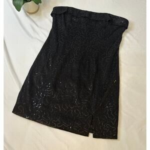Altar'd State Black Sequin Strapless Dress Date Night Prom XL